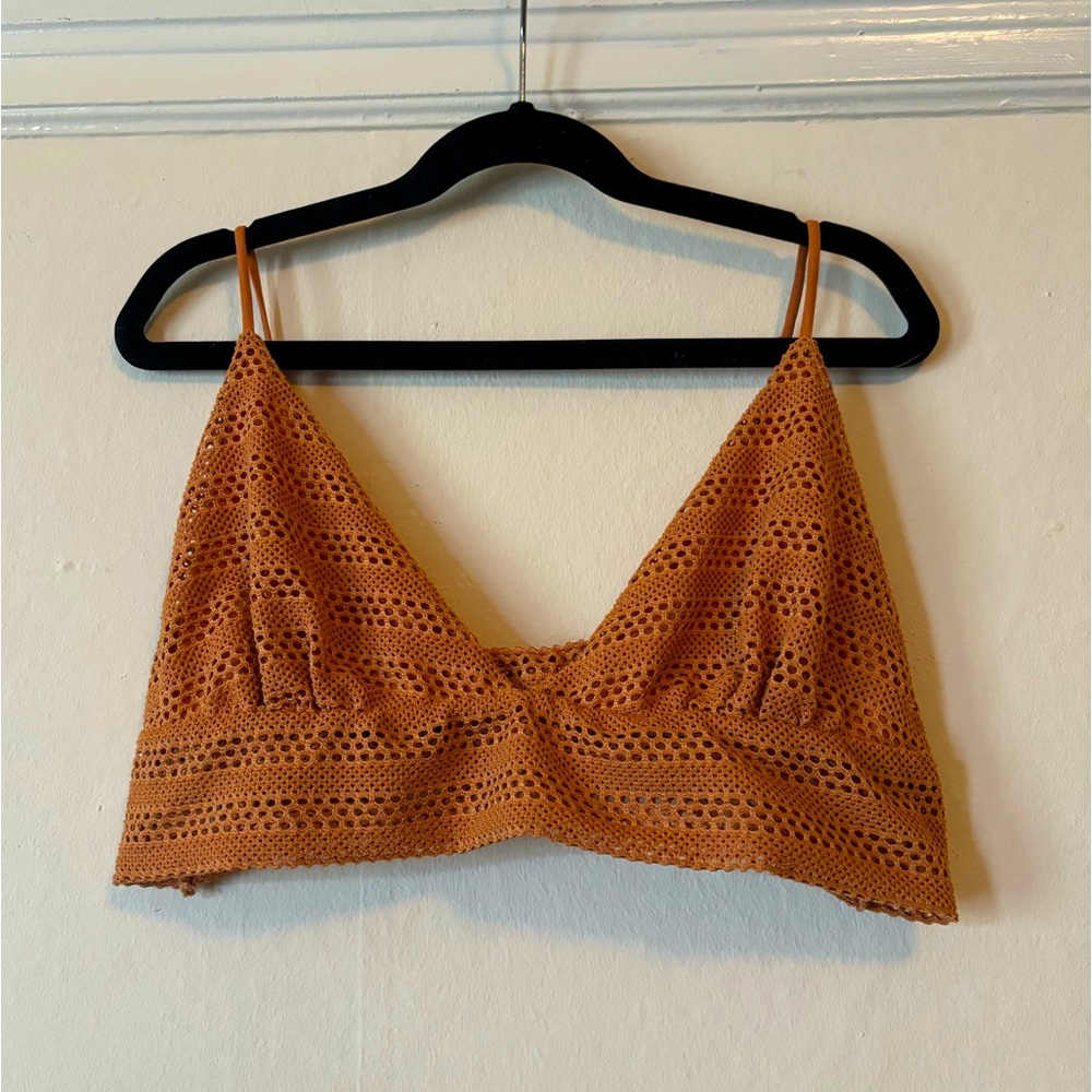 Crochet/Knit Burnt Orange Bralette